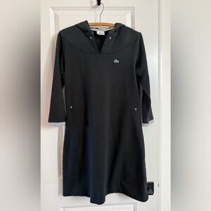 Lacoste pullover hoodie sweatshirt dress lightweight cotton size 40